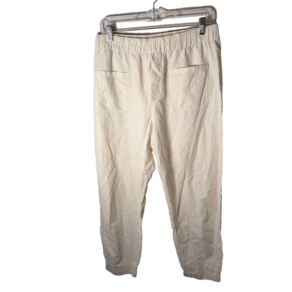 Zara Pants Women's Small Ivory Pull On Tapered Pockets Casual Jogger Cream